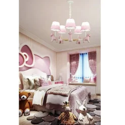 LAMPADARIO PER CAMERETTA A SOSPENSIONE CAVALLO IN RESINA 5 PORTALAMPADA E27 A45