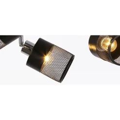 LAMPADARIO PLAFONIERA A SOFFITTO CON 5 PARALUMI LAMPADE ATTACCO E27 IN METALLO 00280