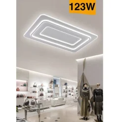 LAMPADARIO PLAFONIERA LED RETTANGOLARE 123W 3 TONALITÀ LUCE BT TELECOMANDO C66-3C