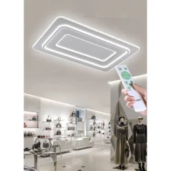 LAMPADARIO PLAFONIERA LED RETTANGOLARE 123W 3 TONALITÀ LUCE BT TELECOMANDO C66-3C