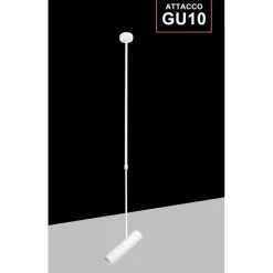 LAMPADARIO PORTAFARETTO PENDENTE A SOSPENSIONE LAMPADA A CILINDRO GU10 ASTA REGOLABILE 209