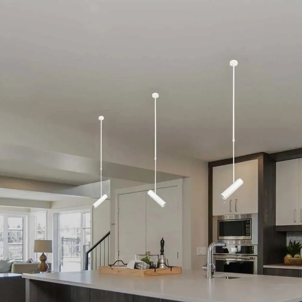 LAMPADARIO PORTAFARETTO PENDENTE A SOSPENSIONE LAMPADA A CILINDRO GU10 ASTA REGOLABILE 209