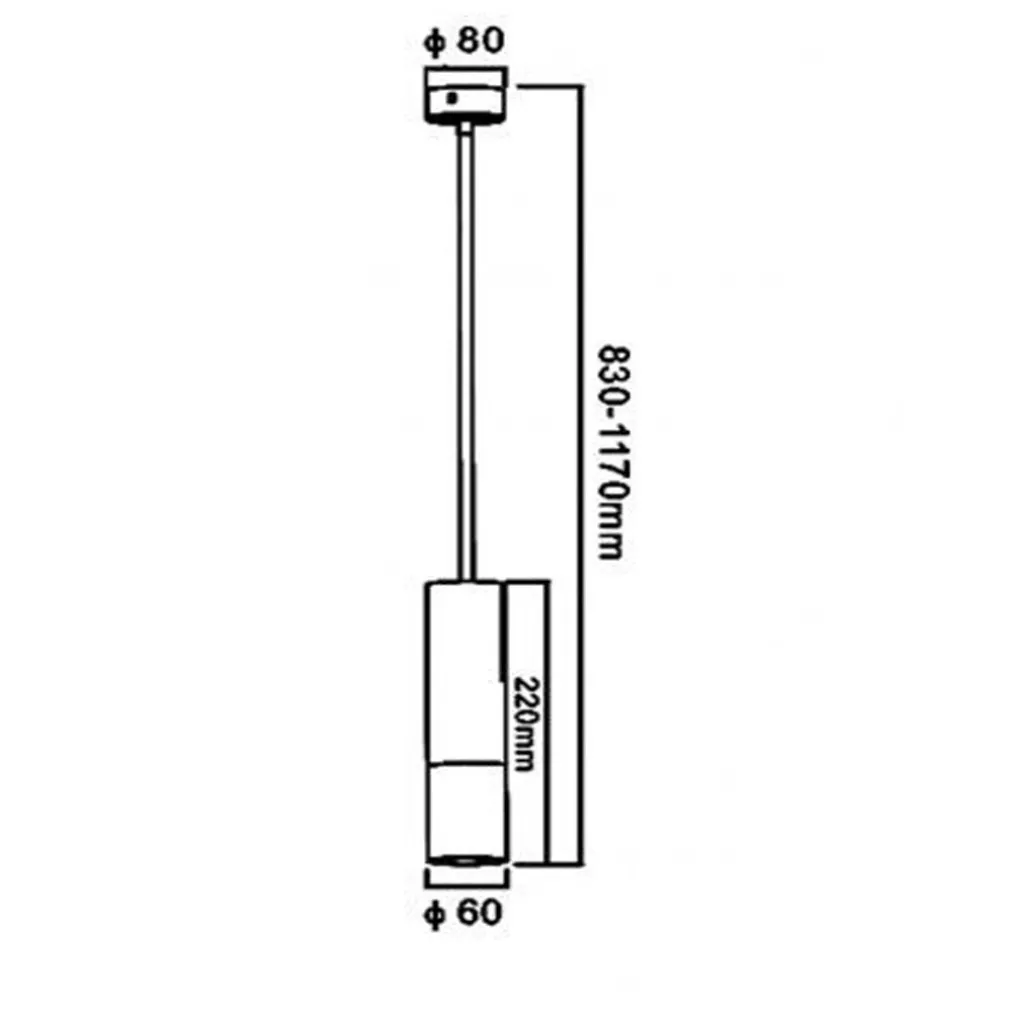 LAMPADARIO PORTAFARETTO PENDENTE A SOSPENSIONE LAMPADA A CILINDRO GU10 ASTA REGOLABILE 209