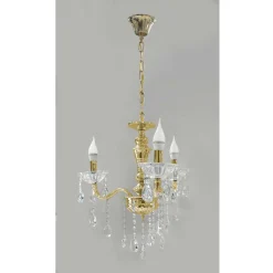 LAMPADARIO SOFFITTO 3 BRACCI A SOSPENSIONE CON CATENA GOCCE PENDENTI LAMPADA A26