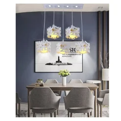 LAMPADARIO SOFFITTO A SOSPENSIONE 5 CUBI ATTACCO E27 DESIGN MODERNO IN FERRO B29