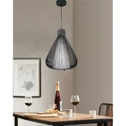LAMPADARIO SOFFITTO ATTACCO E27 BIANCO NERO MODERNO SOSPENSIONE REGOLABILE B18