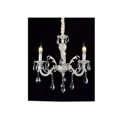 LAMPADARIO SOFFITTO CLASSICO 3 BRACCI ATTACCO E14 VETRO EFFETTO CRISTALLO A01-3