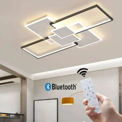 LAMPADARIO SOFFITTO LED 83 W PLAFONIERA TRE COLORAZIONE MODERNA BLUETOOTH C67-3C