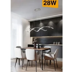 LAMPADARIO SOFFITTO LED MODERNO ONDE INTRECCIATE 28W LUCE 6500K 4000K 3000K B56A