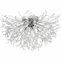 LAMPADARIO SOFFITTO PLAFONIERA ARGENTO MODERNA CRISTALLI FUOCHI ARTIFICIO G9 PN-13A