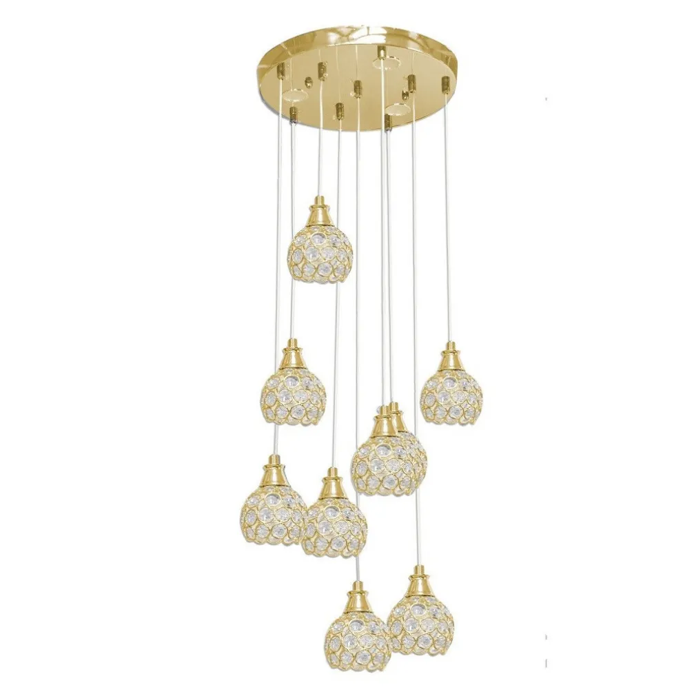 LAMPADARIO SOFFITTO SOSPENSIONE PLAFONIERA ORO ARGENTO ATTACCO G9 LUCE 6500K B37