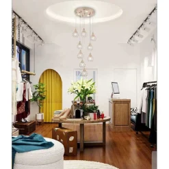 LAMPADARIO SOFFITTO SOSPENSIONE PLAFONIERA ORO ARGENTO ATTACCO G9 LUCE 6500K B37