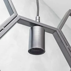 LAMPADARIO SOSPENSIONE GEOMETRICO ESAGONALE E27 INDUSTRIALE NERO VINTAGE LP-89N