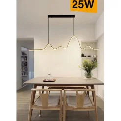 LAMPADARIO SOSPENSIONE LED 25W MODERNO ONDA SFALSATA LUCE 4000K 6500K 3000K B73N