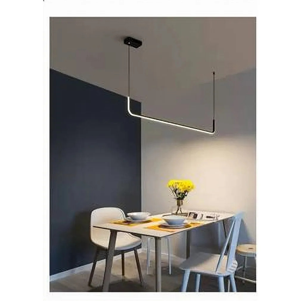 LAMPADARIO SOSPENSIONE 21W LINEARE ORIZZONTALE MINIMAL MODERNO NERO LUCE LED 50445