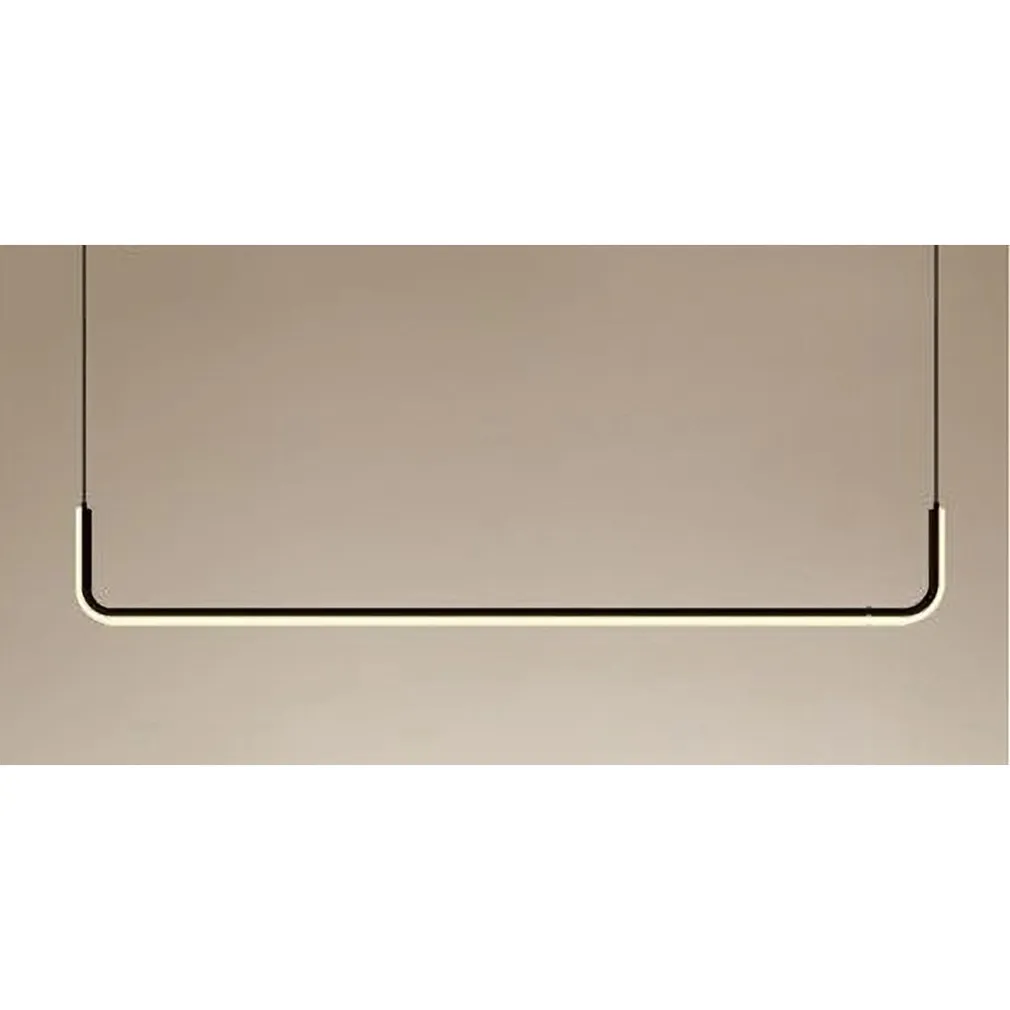 LAMPADARIO SOSPENSIONE 21W LINEARE ORIZZONTALE MINIMAL MODERNO NERO LUCE LED 50445