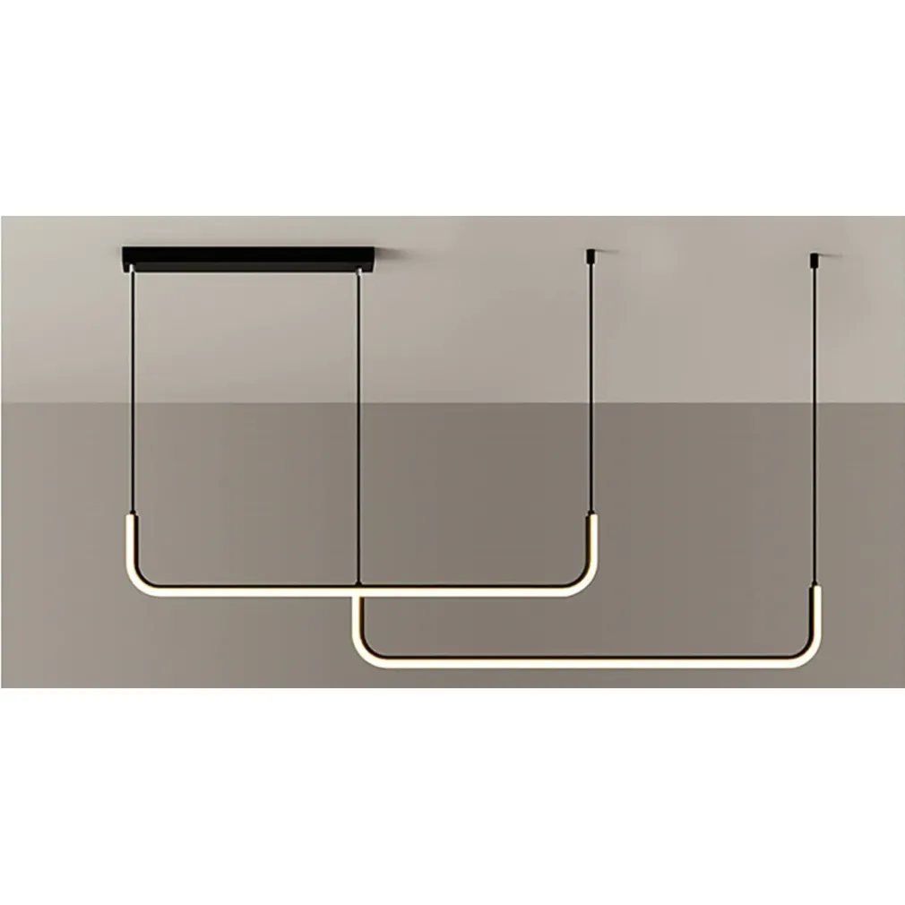 LAMPADARIO SOSPENSIONE 42W LINEARE ORIZZONTALE MINIMAL MODERNO NERO LUCE LED 50452