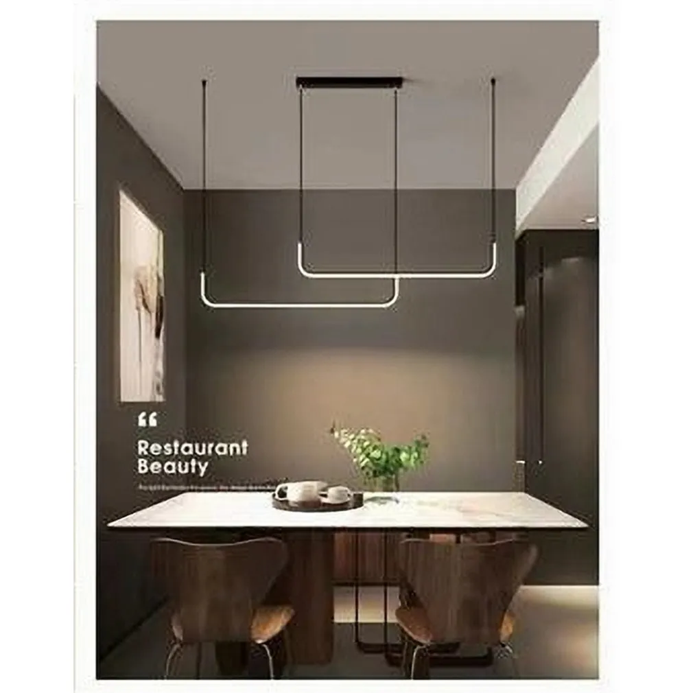 LAMPADARIO SOSPENSIONE 42W LINEARE ORIZZONTALE MINIMAL MODERNO NERO LUCE LED 50452