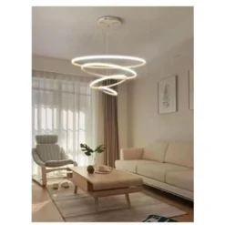 LAMPADARIO SOSPESO LED 120W 4 CERCHI PENDENTE ROTONDO ANELLI BIANCO LUCE 6500K 50316