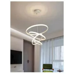 LAMPADARIO SOSPESO LED 120W 4 CERCHI PENDENTE ROTONDO ANELLI BIANCO LUCE 4000K 50279