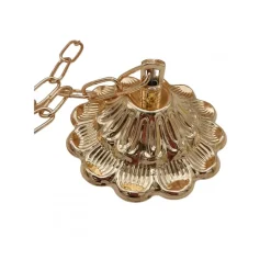 LAMPADARIO SOSPESO RETTANGOLARE CRISTALLI LAMPADA LUCE ATTACCO E27 ORO 32316