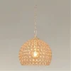 LAMPADARIO SOSPESO TONDO CUPOLA CRISTALLI LAMPADA MEZZA SFERA LUCE E27 ORO 32347