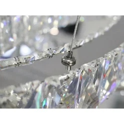 LAMPADARIO SPIRALE SOSPENSIONE REGOLABILE CRISTALLI BASE SPECCHIO 32W 6500K B15