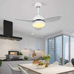 LAMPADARIO VENTILATORE SOFFITTO PLAFONIERA MODERNA LED 3 PALE DIMMERABILE 60001