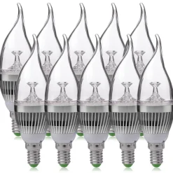 LAMPADINA A CANDELA COLPO DI VENTO DA 3W ATTACCO E14 BULBO PICCOLO LUCE CALDA