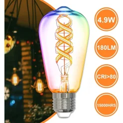 LAMPADINA A FILAMENTO LED INTELLIGENTE WIFI ST64-SF E27 4,9W 1800LM ALEXA GOOGLE