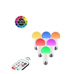 LAMPADINA A LED DA 10 WATT LAMPADA E27 RGB RGBW CON TELECOMANDO DIMMERABILE A+