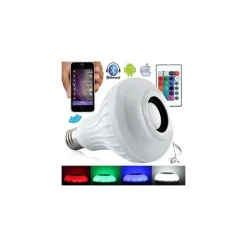 LAMPADINA CASSA BLUETOOTH COLORATA LED E27 RGB BULBO MUSICA LAMPADA TELECOMANDO