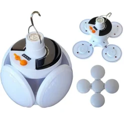 LAMPADINA EMERGENZA PANNELLO SOLARE RICARICABILE DEFORMABILE 6500K EA-94439