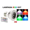 Lampadina Faretto Spot Light Led E27 3W 220V RGB multicolor con Telecomando