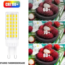 LAMPADINA FARETTO 5W LED 72 SMD 2835 ATTACCO G9 LUCE BIANCA FREDDA CALDA 220V