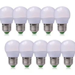 LAMPADINA GLOBETTO A LED DA 3W CON COPERTURA BIANCO LATTE A LUCE CALDA SET 10PZ