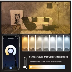 LAMPADINA INTELLIGENTE A60 10W LED RGB CCT DIMMERABILE WIFI E27 APP ALEXA GOOGLE
