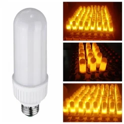 LAMPADINA LAMPADA A LED BULB EFFETTO FIAMMA FUOCO MOVIMENTO ATTACCO E27 5W WATT