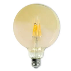 LAMPADINA LED A FILAMENTO VINTAGE 8 WATT E27 GLOBO G125 LUCE CALDA 3000K G125-OC
