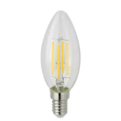 LAMPADINA LED A FILAMENTO E14 4W CANDELA LUCE NATURALE FREDDA CALDA 440LM C35T