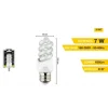 LAMPADINA LED E27 7 W A SPIRALE LUCE BIANCA FREDDA CALDA NATURALE 40D S-04T