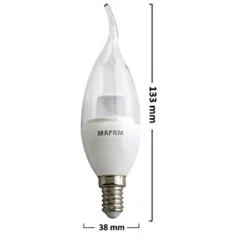 LAMPADINA LED E14 CANDELA TRASPARENTE 5 WATT LUCE CALDA 3000K ALTA QUALITÀ 00272