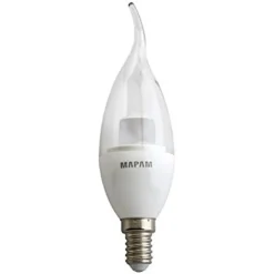 LAMPADINA LED E14 CANDELA TRASPARENTE 5 WATT LUCE CALDA 3000K ALTA QUALITÀ 00272