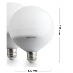 LAMPADINA LED E27 GLOBO G120 16W ATTACCO GRANDE LUCE NATURALE 4500K PALLA SFERA 00388