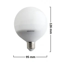 LAMPADINA LED E27 GLOBO G95 12W ATTACCO GRANDE LUCE NATURALE 4500K BASSO CONSUMO 00371