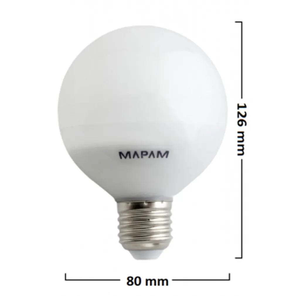 LAMPADINA LED E27 GLOBO G80 8W LUCE CALDA 3000K BULBO SFERA PALLA ALTA QUALITÀ 00159
