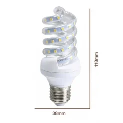 LAMPADINA LED E27 11W 1045LM TORTIGLIONE VORTICE SPIRALE LUCE FREDDA NATURALE CALDA