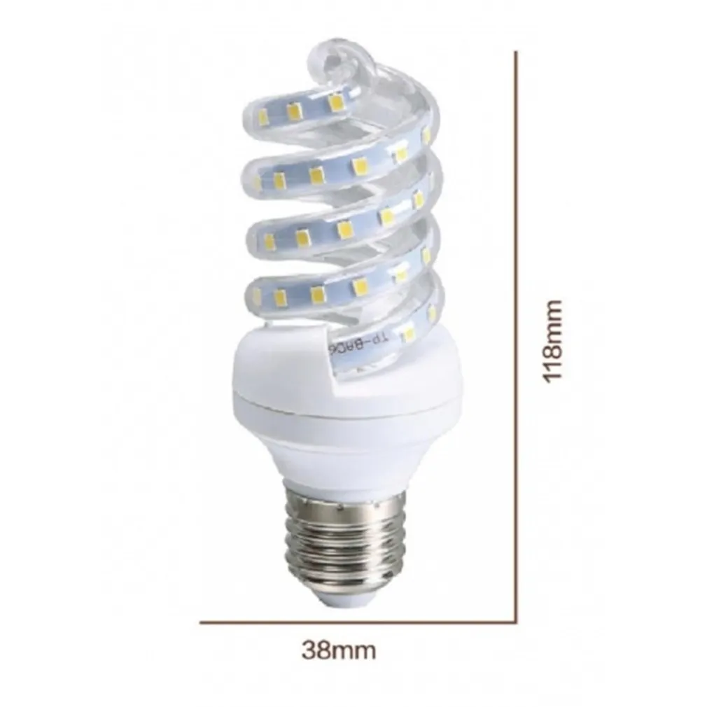 LAMPADINA LED E27 11W 1045LM TORTIGLIONE VORTICE SPIRALE LUCE FREDDA NATURALE CALDA