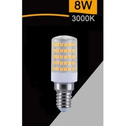 LAMPADINA LED E14 8W 880LM TUBOLARE LUCE FREDDA CALDA NATURALE SPARAC-E14-8W-CE1