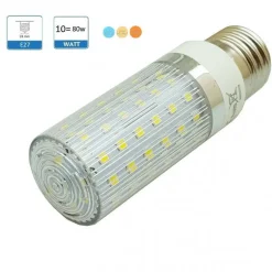 LAMPADINA LED E27 10W TUBO MAIS LUCE CALDA 3000K NATURALE 4000K ILLUMINAZIONE LED